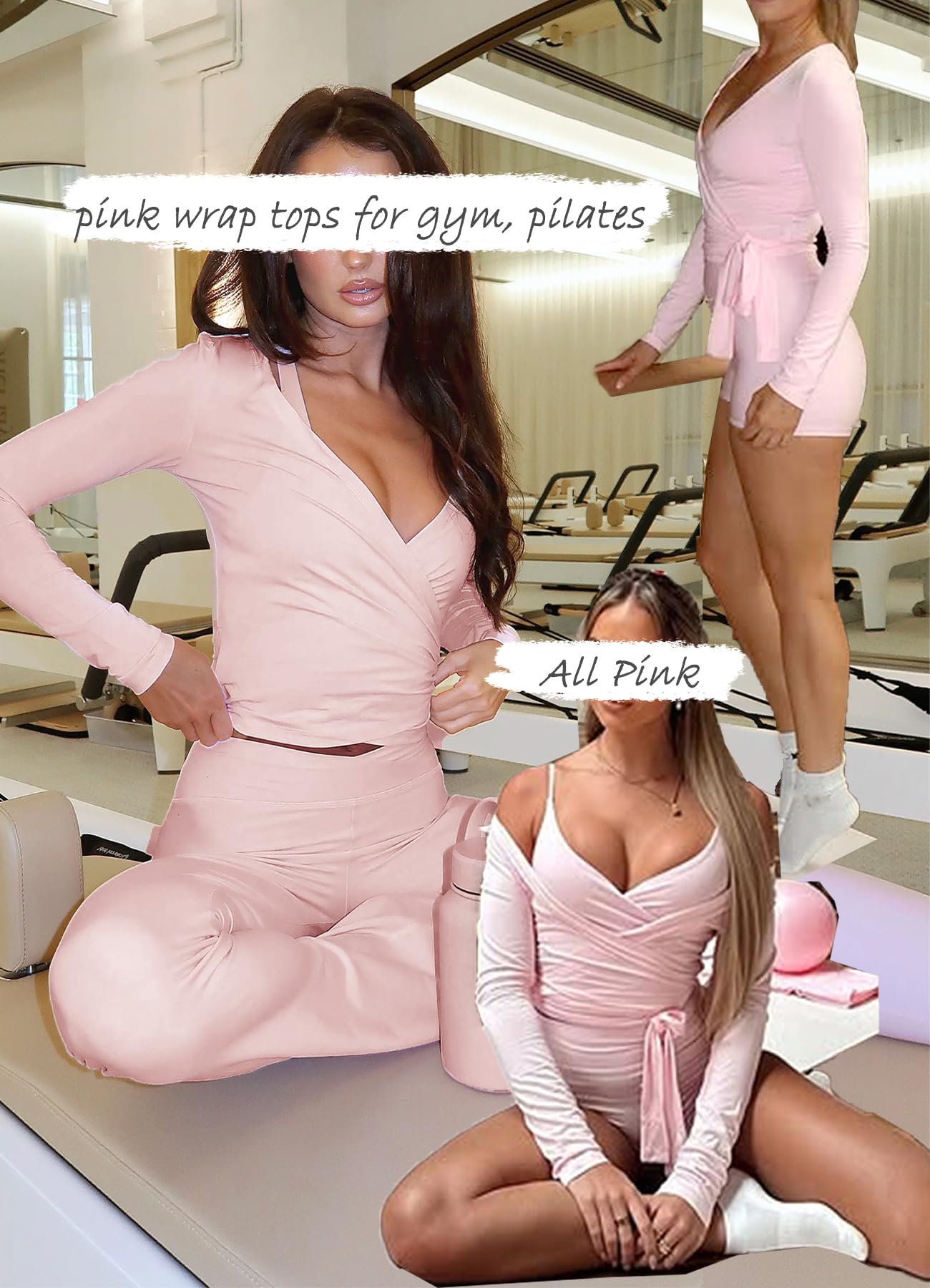 Navneet Women Long Sleeve Ballet Pilates Yoga Wrap Tie Front Tops Workout Gym Shirts Cardigan