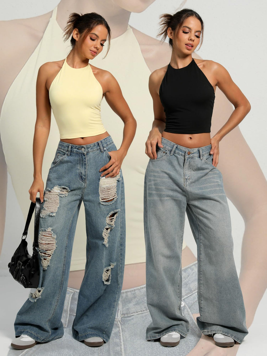 Navneet Women Y2K High Neck Tie Backless Halter Crop Top Open Back Sleeveless Going Out Tank Top
