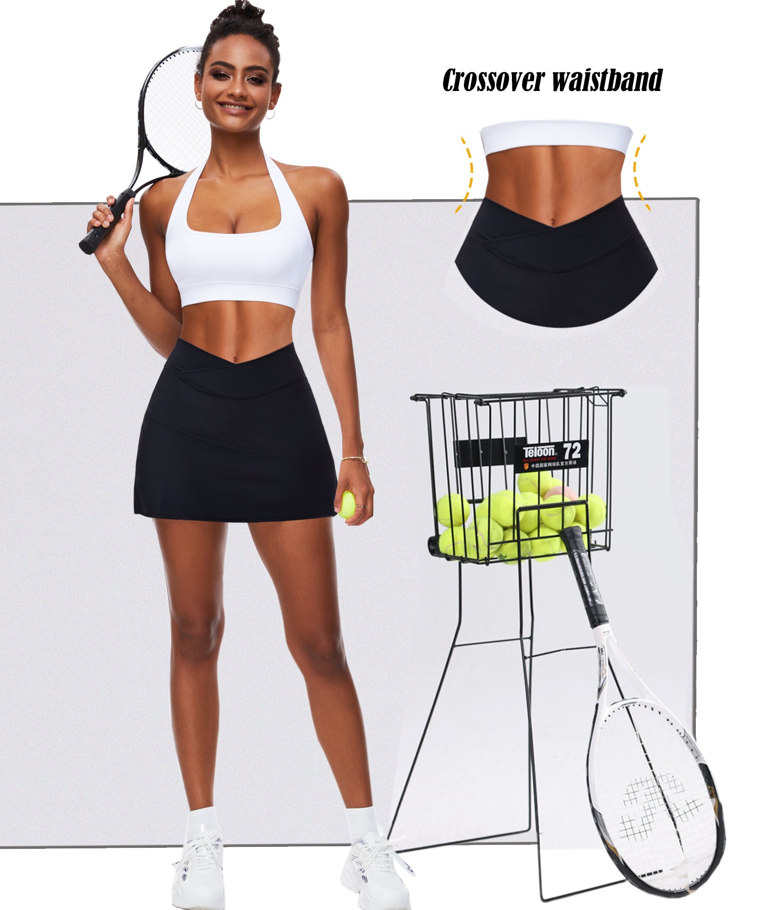 Navneet Women High Waisted Bodycon Golf Tennis Mini Skirt with Shorts Pickleball Workout Athletic Mini Skorts