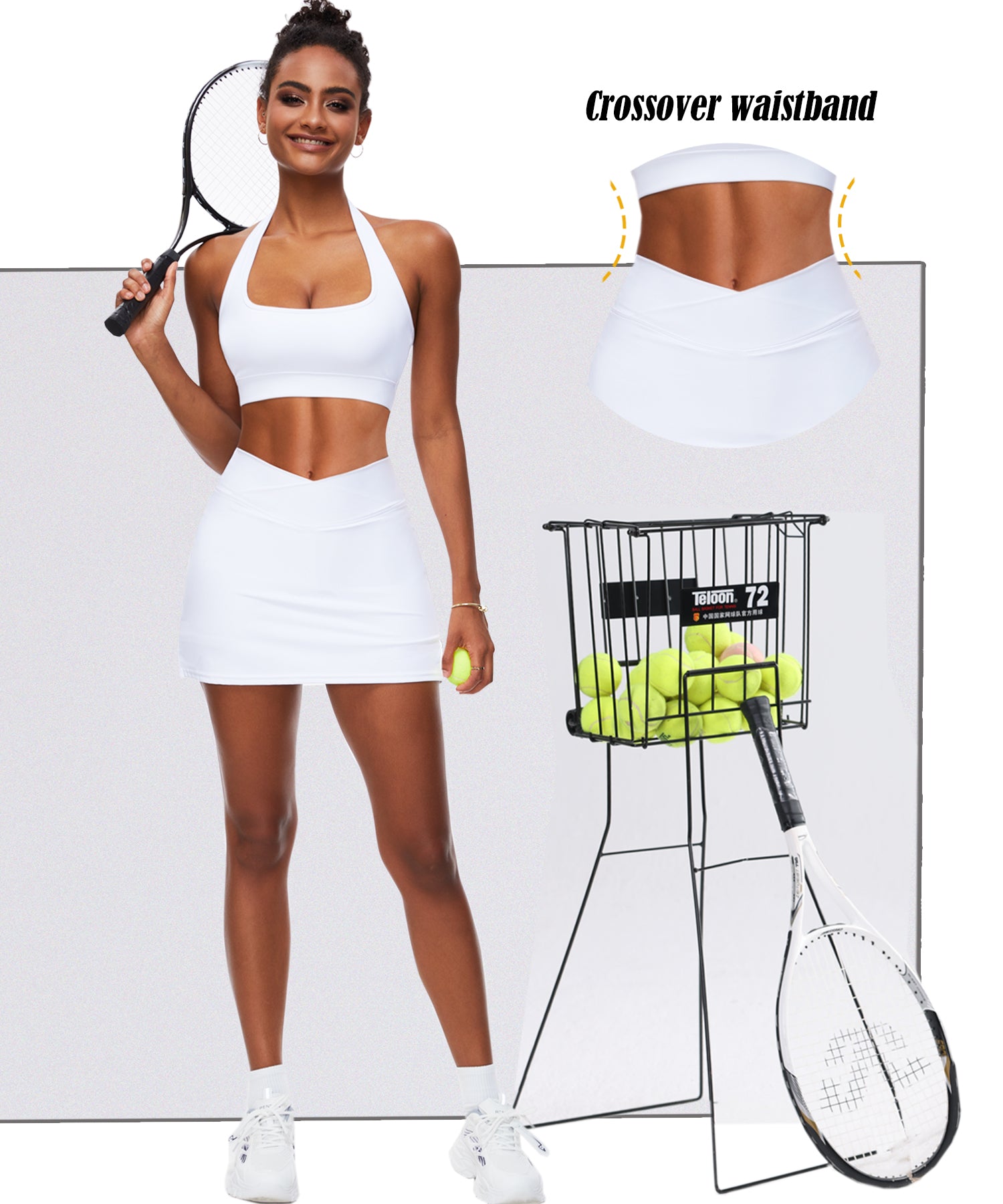 Navneet Women High Waisted Bodycon Golf Tennis Mini Skirt with Shorts Pickleball Workout Athletic Mini Skorts