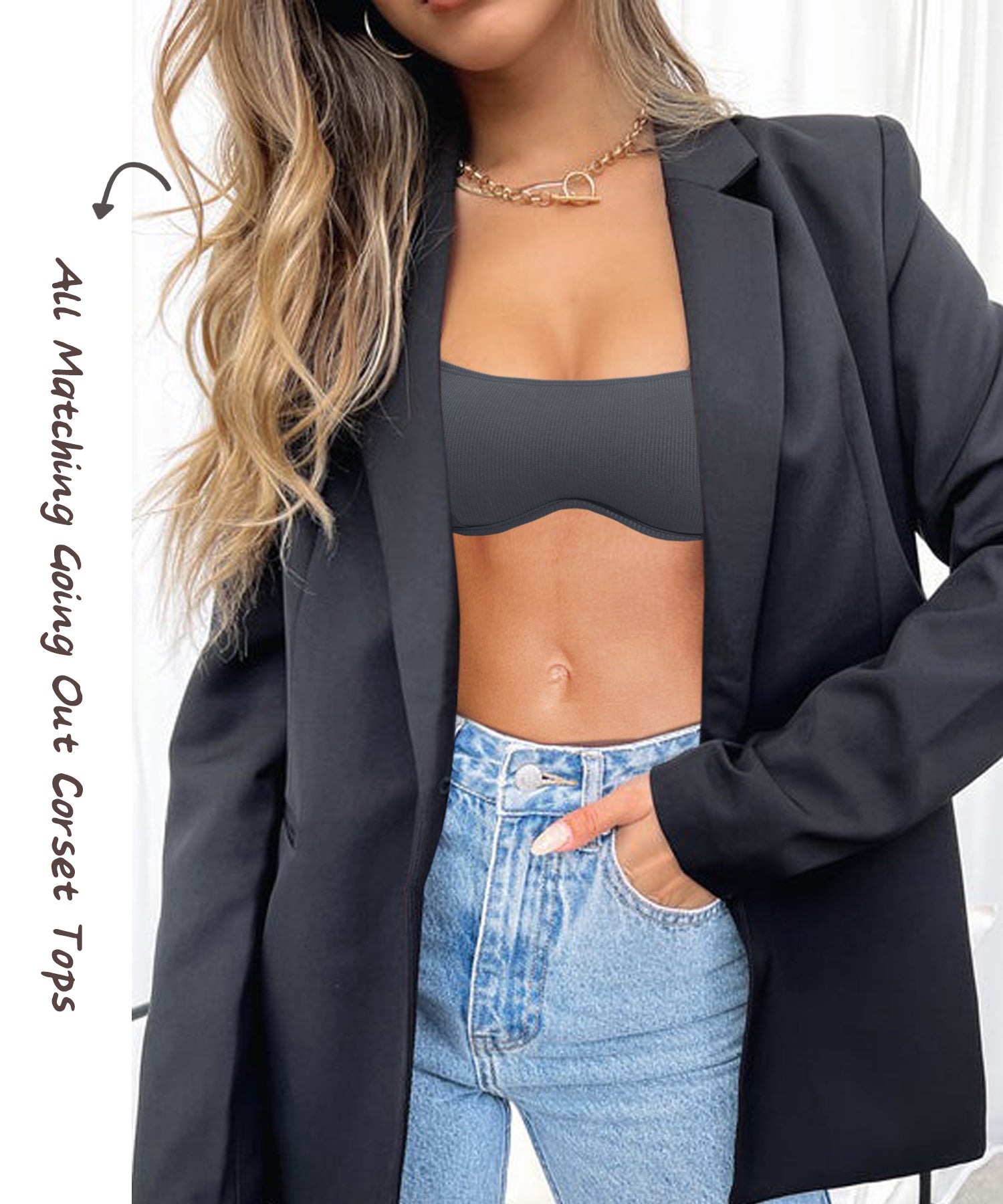 Navneet Women Long Sleeve Crop Tops Sexy Going Out Top Ribbed Corset Tops Square Neck Club Party Fall Tee Shirts