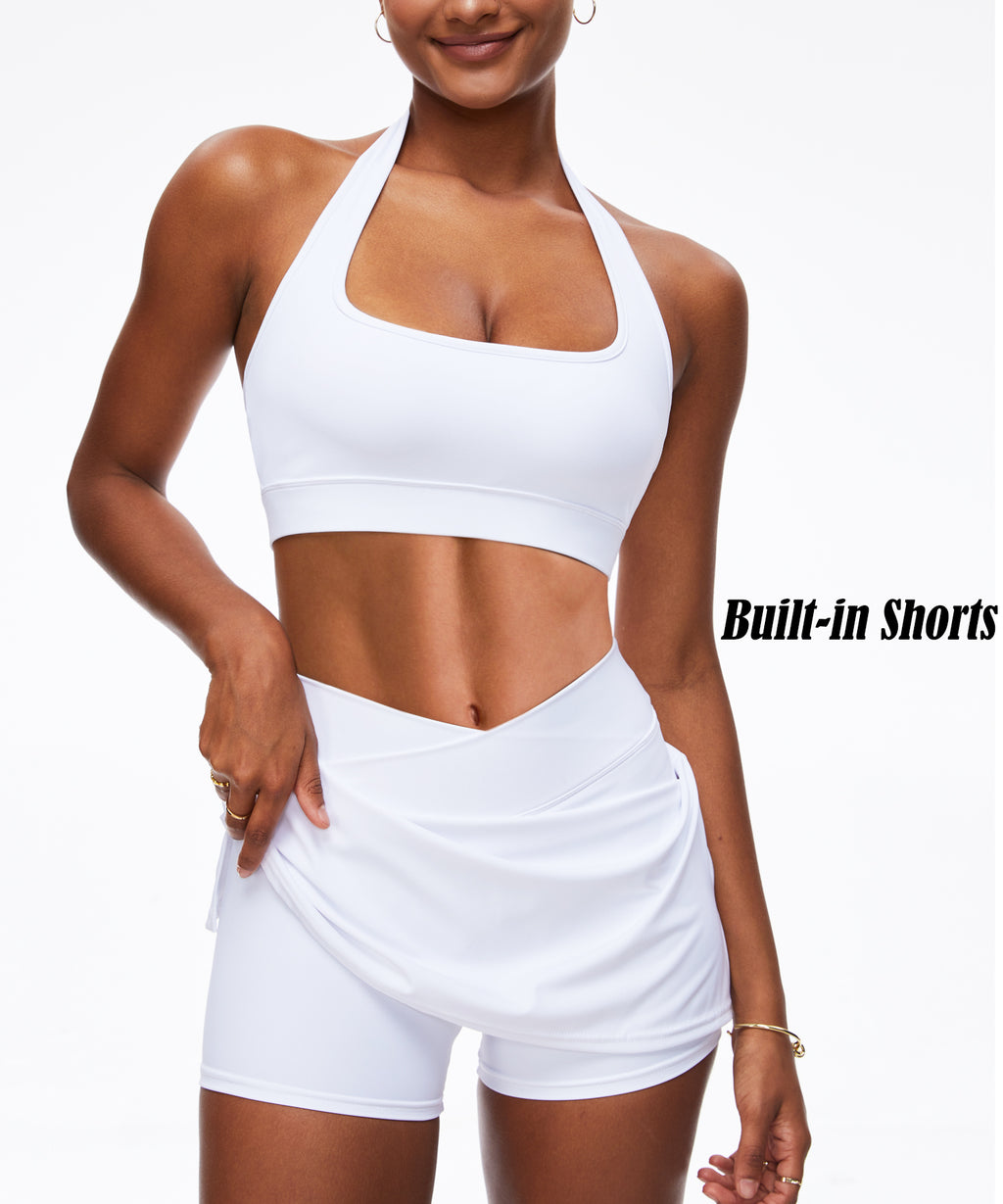 Navneet Women High Waisted Bodycon Golf Tennis Mini Skirt with Shorts Pickleball Workout Athletic Mini Skorts