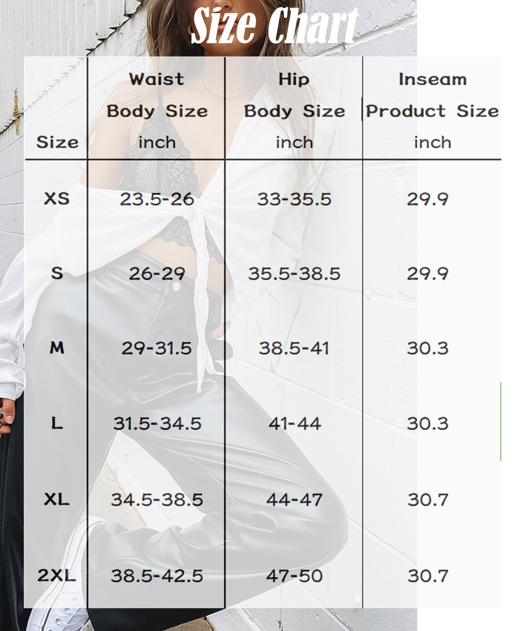 Navneet Women Faux Leather Pants PU High Waist Straight Leg Pant with Pockets Leather Leggings Bell Bottom Flare Pants